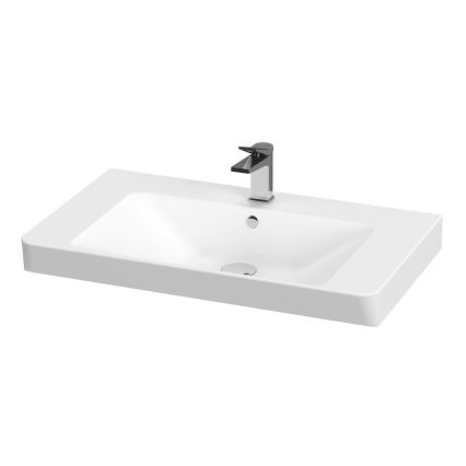 Cersanit S801-338-DSM - Hängender Badezimmerschrank mit integriertem Waschbecken LARA 80 x 45 cm weiß