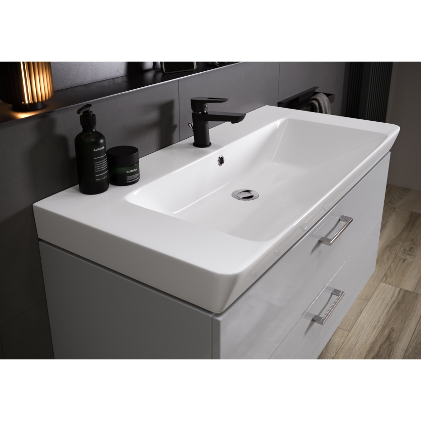 Cersanit S801-338-DSM - Hängender Badezimmerschrank LARA mit Waschbecken 80x46x45 cm weiß