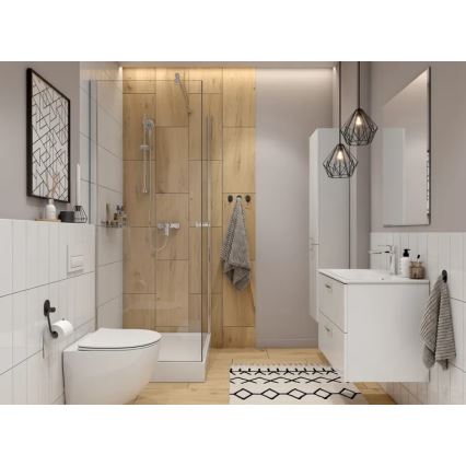 Cersanit S801-538 - Hängender Badezimmerschrank mit Waschbecken NIKO 80x50x45 cm weiß