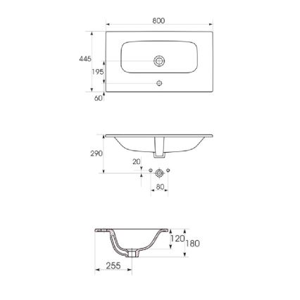 Cersanit S801-538 - Wandhängender Badezimmerschrank mit Waschbecken NIKO 80x45 cm weiß