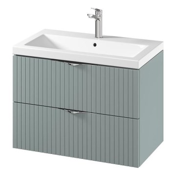 Cersanit S801-540 -Hängender Badezimmerschrank mit Waschbecken TIRSO 80x45 cm mintgrün