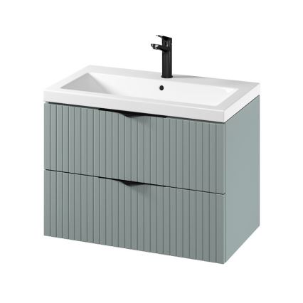 Cersanit S801-540 -Hängender Badezimmerschrank mit Waschbecken TIRSO 80x45 cm mintgrün
