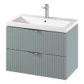 Cersanit S801-540 - Wandhängender Badezimmerschrank mit Waschbecken TIRSO 80x45 cm, mintfarben