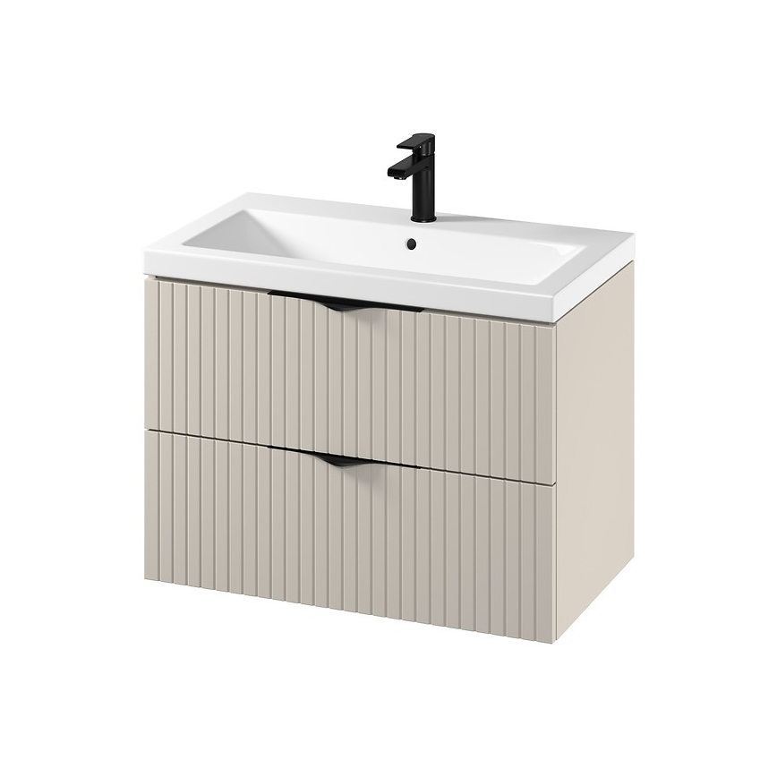 Cersanit S801-543 - Hängender Badschrank mit Waschtisch TIRSO 80x60x45 cm beige