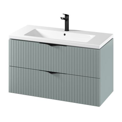 Cersanit S801-546 - Hängender Badezimmerschrank mit Waschtisch TIRSO 100x45 cm mintgrün