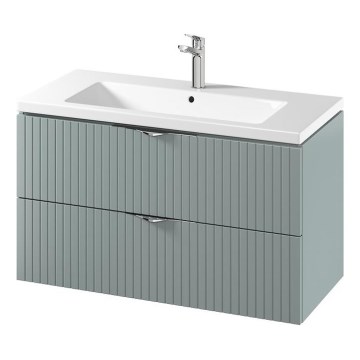 Cersanit S801-546 - Hängender Badezimmerschrank mit Waschtisch TIRSO 100x45 cm mintgrün
