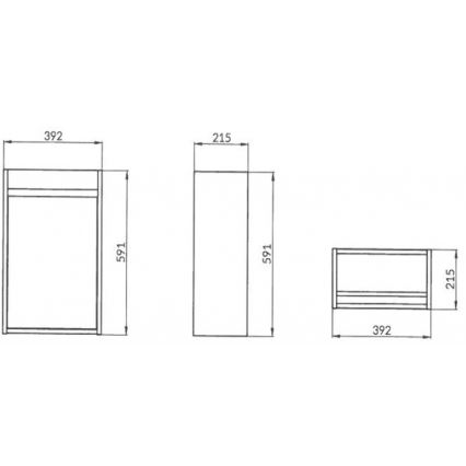 Cersanit S924-001 - Waschtischunterschrank CREA 39,2x21,5 cm Hochglanzweiß