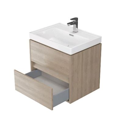 Cersanit S924-008 - Hängender Badezimmerschrank unter dem Waschbecken CREA 53,3x59,4 cm Eiche