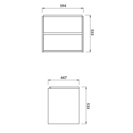 Cersanit S924-008 - Hängender Unterschrank für Waschbecken CREA 59,4x44,7 cm Eiche