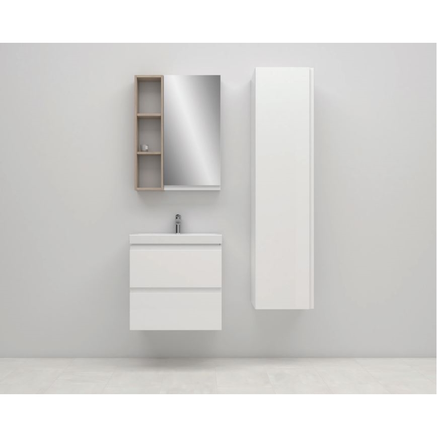 Cersanit S929-010 - Hängender Badezimmerschrank unter dem Waschbecken MEDDIE 57x59,5 cm Hochglanz Weiß