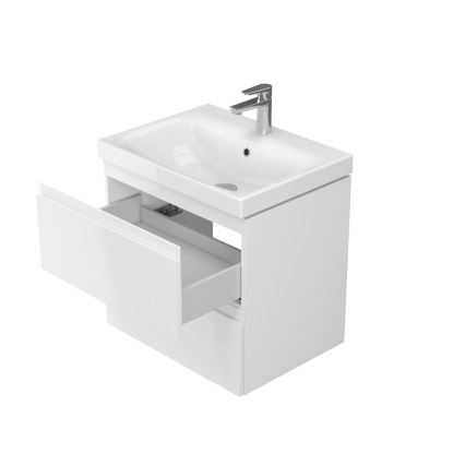 Cersanit S929-010 - Hängender Badezimmerschrank unter dem Waschbecken MEDDIE 57x59,5 cm Hochglanz Weiß