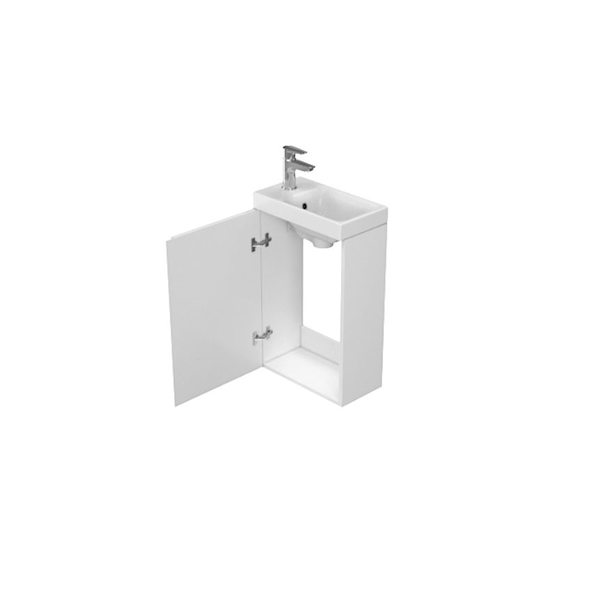 Cersanit S929-014 - Badezimmerschrank unter dem Waschbecken MEDDIE 59x39 cm glänzend weiß