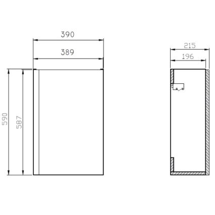 Cersanit S929-014 - Badezimmerschrank unter dem Waschbecken MEDDIE 59x39 cm glänzend weiß