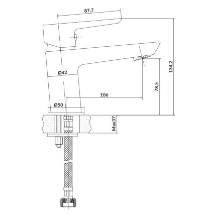 Cersanit S951-045 - Waschbeckenarmatur MILLE 13,4 cm glänzendes Chrom + Ablauf