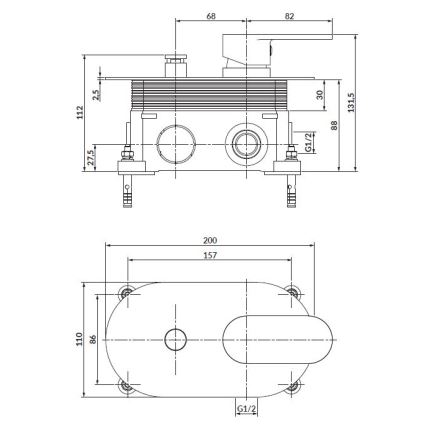 Cersanit S951-305 -Duscharmatur für Unterputzinstallation CREA glänzendes Chrom