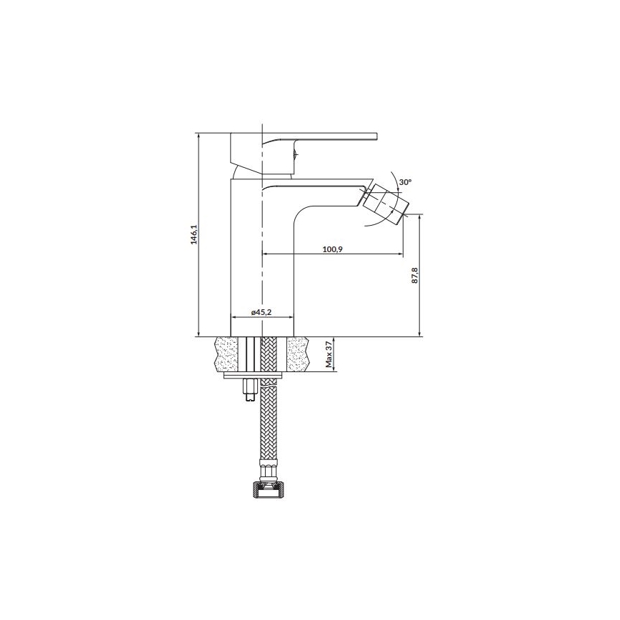 Cersanit S951-315 - Bidetarmatur CREA glänzendes Chrom