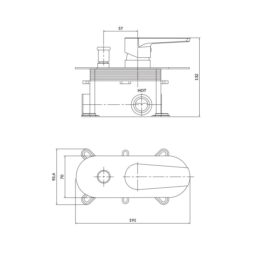 Cersanit S951-338 - Duscharmatur für Unterputzinstallation MODUO glänzendes Chrom