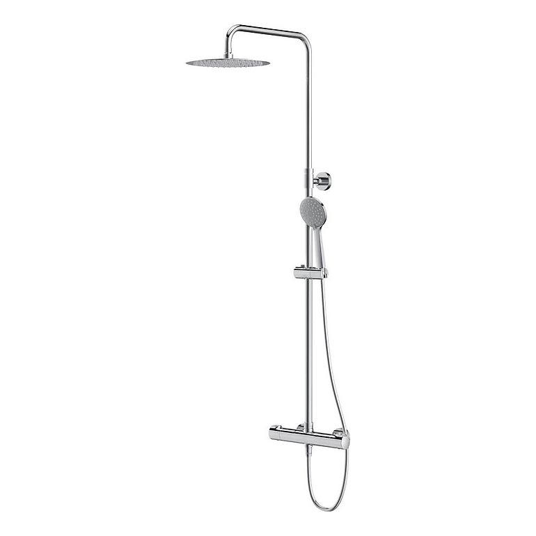Cersanit S951-340 - Duschgarnitur mit Thermostatarmatur CITY glänzendes Chrom