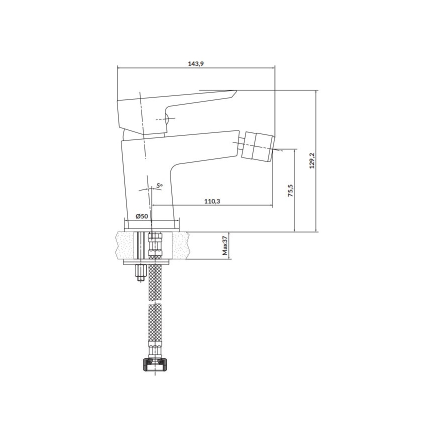 Cersanit S951-347 - Bidetarmatur MILLE glänzendes Chrom