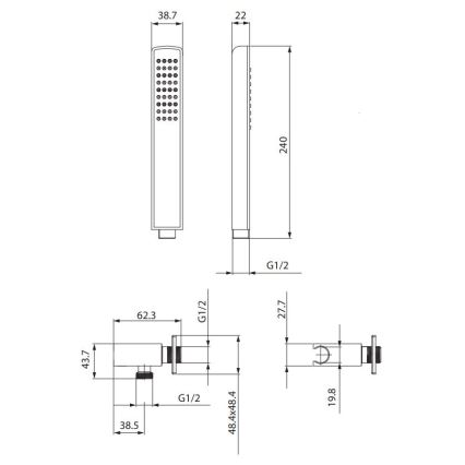 Cersanit S951-522 - Duschset MILLE Hochglanzchrom