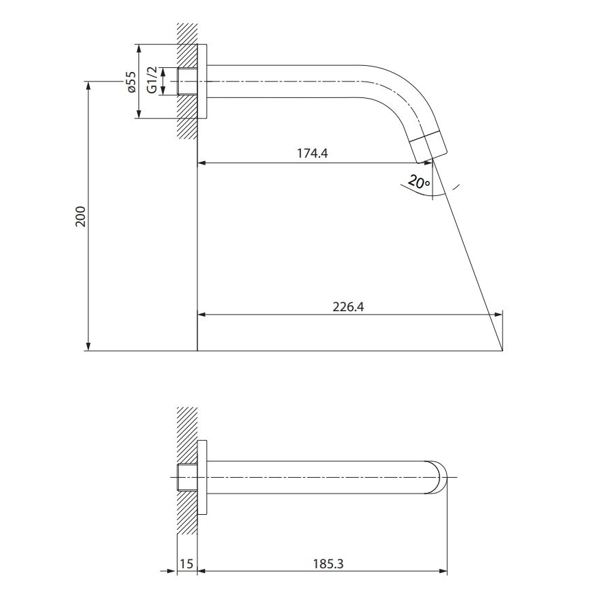Cersanit S951-553 - Auslauf für Unterputzmontage ZEN glänzendes Chrom