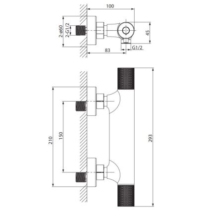 Cersanit S951-581 - Thermostatische Duscharmatur ZEN glänzendes Chrom