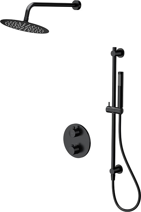 Cersanit S952-033 - Dusch-Set mit thermostatischer Unterputz-Armatur ZEN schwarz