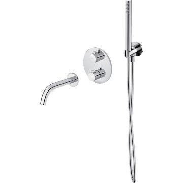 Cersanit S952-034 - Badewannenarmatur mit thermostatischer Unterputz-Armatur ZEN glänzendes Chrom