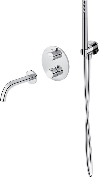 Cersanit S952-034 - Badewannenarmatur mit thermostatischer Unterputz-Armatur ZEN glänzendes Chrom