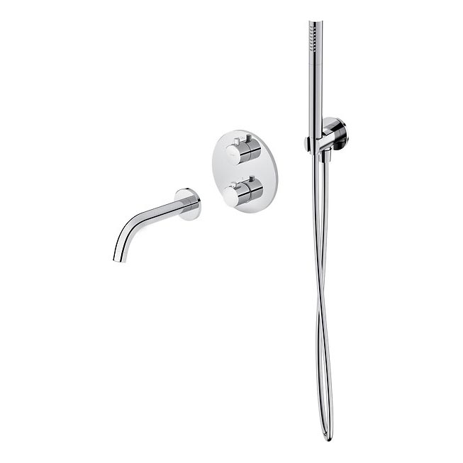 Cersanit S952-034 - Badewannenset mit thermostatischem Unterputzarmatur ZEN in glänzendem Chrom