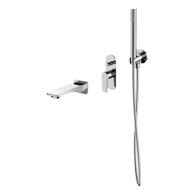 Cersanit S952-040 - Badewannenset mit Unterputzarmatur MODUO glänzender Chrom