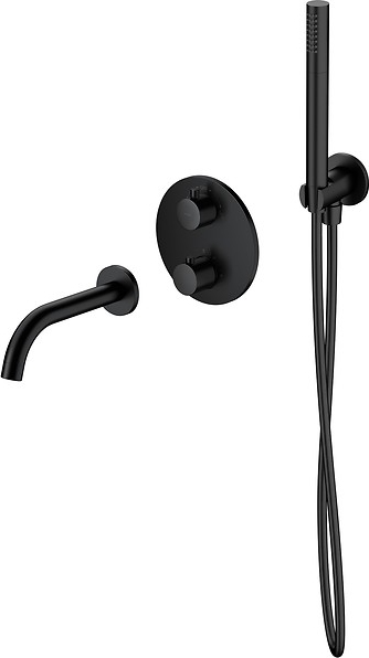 Cersanit S952-041 - Badewannenarmatur mit thermostatischer Unterputz-Armatur ZEN schwarz