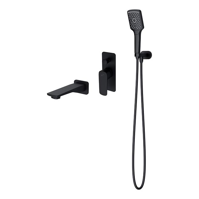 Cersanit S952-044 - Badewannenset mit Unterputzarmatur LARGA in Schwarz
