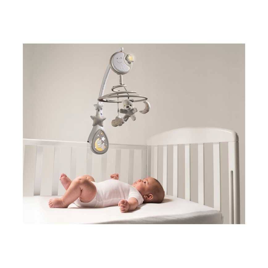 Chicco - Kinderbett-Mobile mit Melodie 3in1 NEXT2DREAMS 3xAA grau