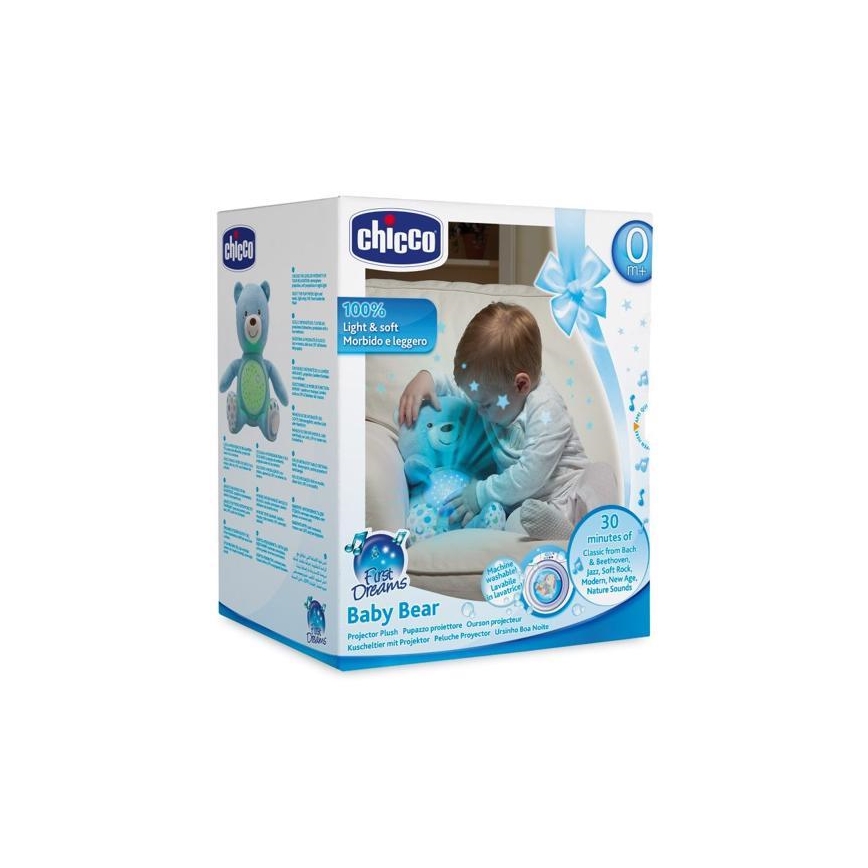 Chicco - Projektor mit Melodie BABY BEAR 3xAAA blau