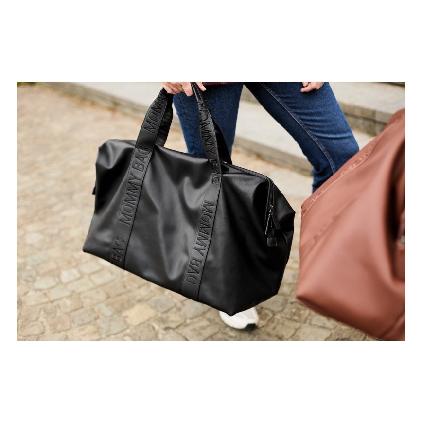 Childhome - Wickeltasche MOMMY BAG LEATHER schwarz