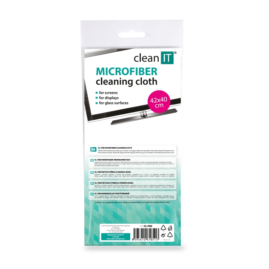 CLEAN IT CL-700 - Mikrofaser-Reinigungstuch 40x42 cm blau