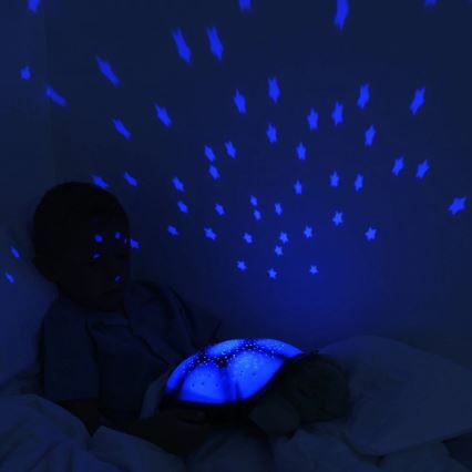 Cloud B - Nachtlampe für Kinder mit Projektor 3xAA Schildkröte grün