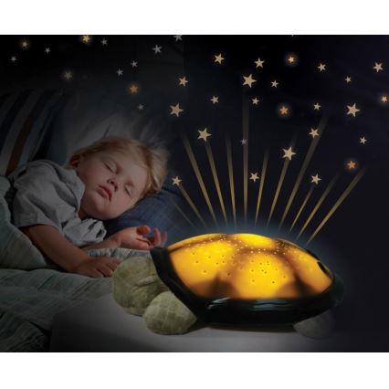 Cloud B - Nachtlampe für Kinder mit Projektor 3xAA Schildkröte grün