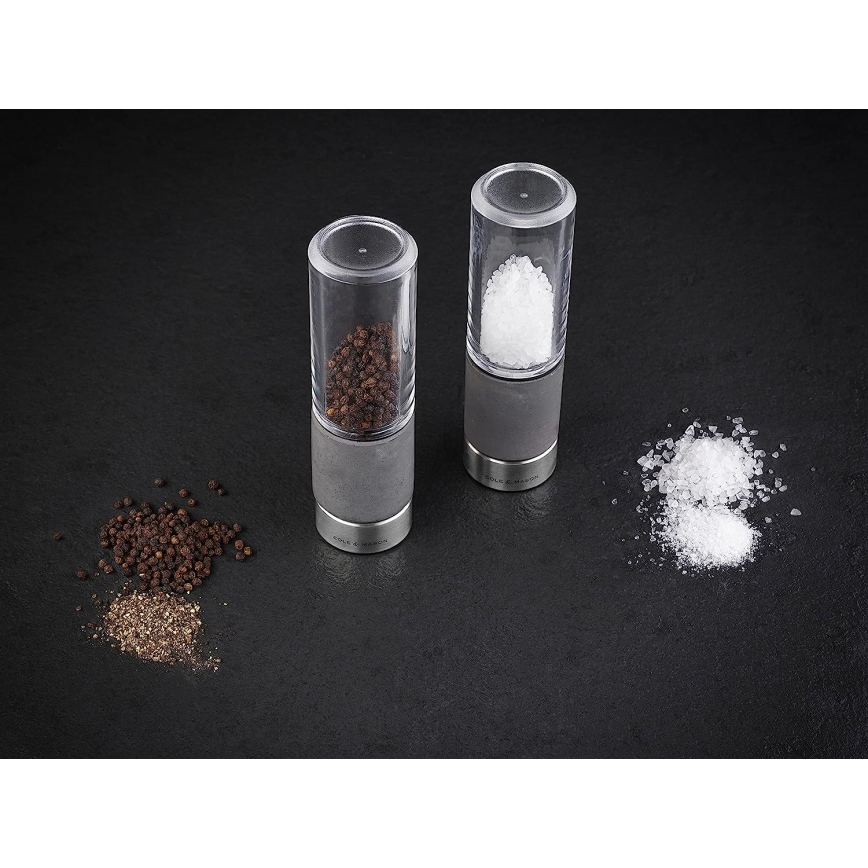 Cole&Mason - REGENT CONCRETE Salz- und Pfeffermühlen, 2er-Set, Beton, 18 cm