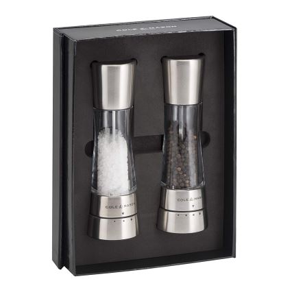 Cole&Mason - Salz- und Pfeffermühlen-Set DERWENT, 2 Stück, 19 cm, glänzender Chrom