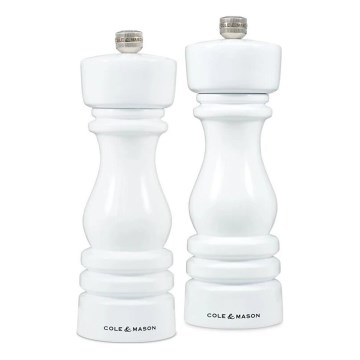 Cole&Mason - Salz- und Pfeffermühlen-Set LONDON 2 Stück 18 cm Buche/Weiß