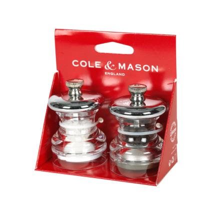 Cole&Mason - Salz- und Pfeffermühlenset BUTTON 2 Stück 6,5 cm