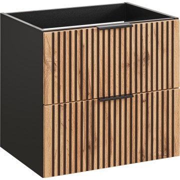 COMAD XILO BLACK WOTAN 82-80-D-2S-Waschtischunterschrank XILO schwarz/Eiche