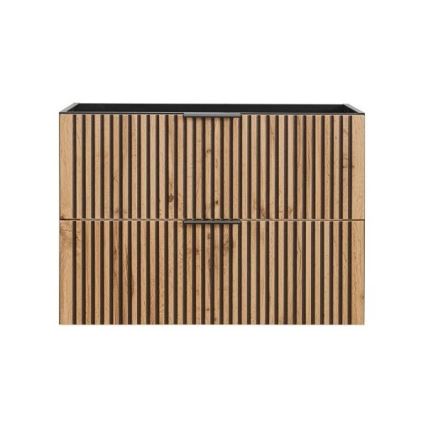 COMAD XILO BLACK WOTAN 82-80-D-2S-Waschtischunterschrank XILO schwarz/Eiche