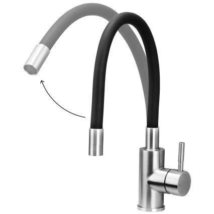 Concept BDC7138 - Spültischarmatur mit flexiblem Auslauf, glänzender Chrom/Schwarz