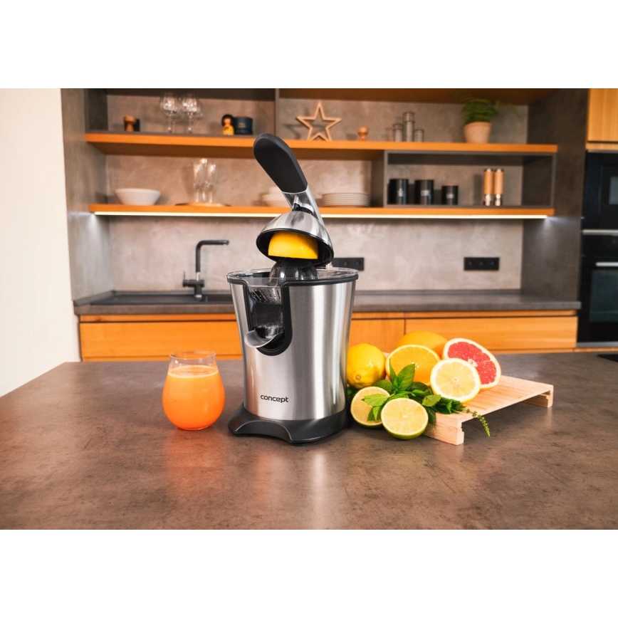 Concept CE3520 - Hebel-Zitruspresse für Zitrusfrüchte 0,75 l 160W/230V Edelstahl