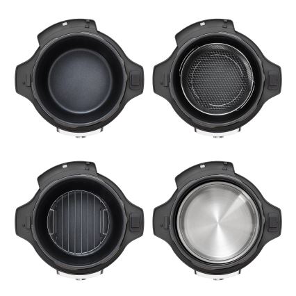 Concept CK8000 - Multifunktionaler elektrischer Schnellkochtopf und Heißluftfritteuse, 5,6 l, 11-in-1, 1500 W/230 V, schwarz