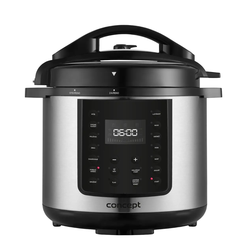 Concept CK8001 - Multifunktionaler elektrischer Schnellkochtopf 5,6 l, 1000 W/230 V, WLAN, Edelstahl
