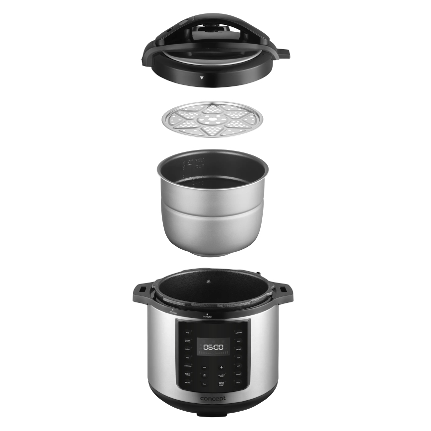 Concept CK8001 - Multifunktionaler elektrischer Schnellkochtopf 5,6 l, 1000 W/230 V, WLAN, Edelstahl